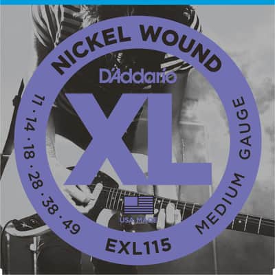 D'Addario EXL115 XL Medium Nickel Electric Guitar Strings, 11-49 image 1