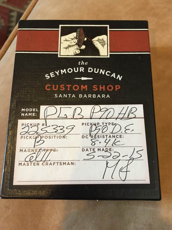 Seymour Duncan Custom Shop P90 Dog Ear Humbucker "pearly Gates" 2015 Black image 1