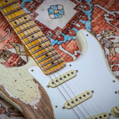 FENDER USA Custom Shop '56 Reissue Stratocaster Ltd Super Hvy Relic "Ivory" (2023) image 7