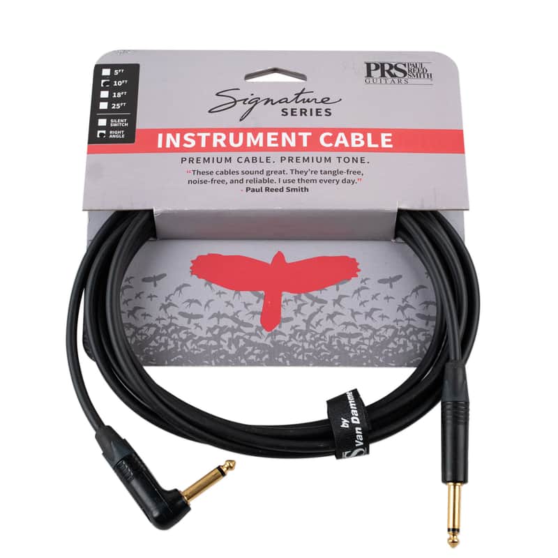PRS Signature 1/4" TS Straight/Right Angle Instrument Cable - 10' image 1