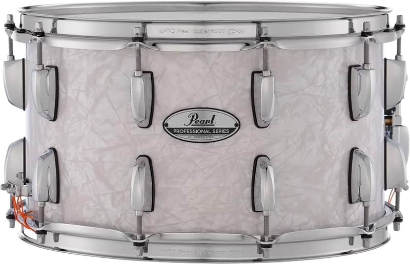 Pearl Snare Drum Professional Maple 14"x8", PMX1480S WHITE MARINE PEARL image 1