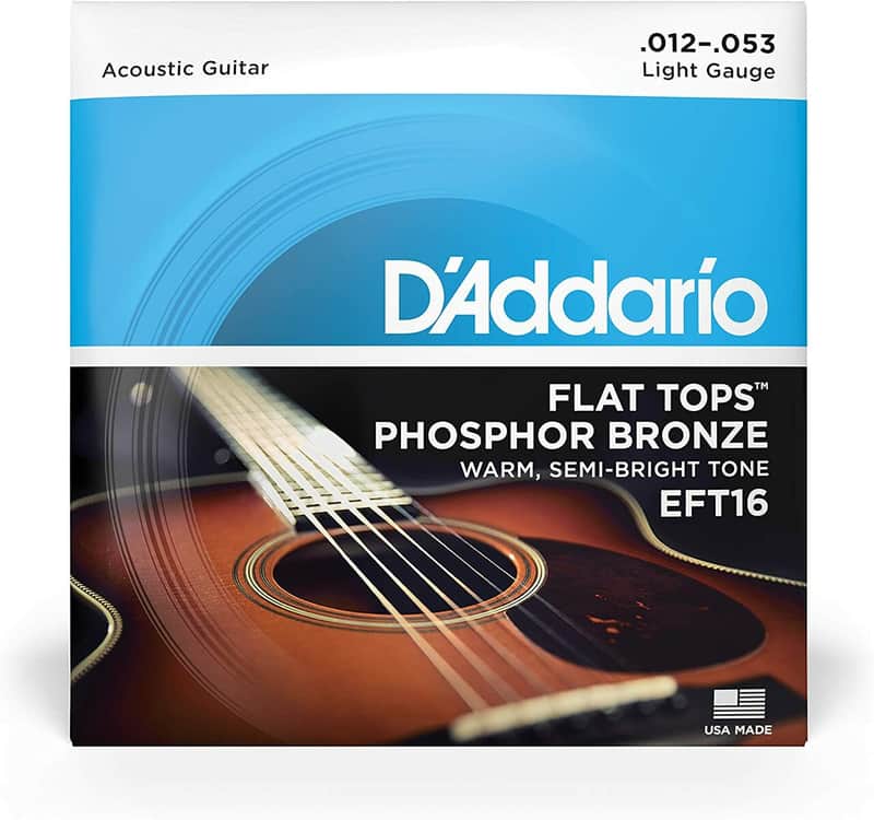 D'addario EFT16 Flat Tops Phosphor Bronze Light .012-.053 image 1