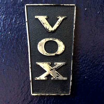 GENUINE VINTAGE VOX TRAPEZOID LOGO BADGE FROM THE 60'S - GOOD CONDITION image 1