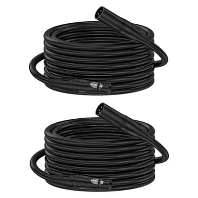 XLR Cables, XLR Microphone Cable 10 ft 2 Pack, Gold-Plated 3-pin XLR Speaker Cable Male to Female Balanced Mic Cable image 1