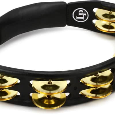 Latin Percussion Cyclops Handheld Tambourine - Black with Brass Jingles image 1