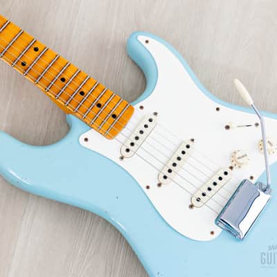 2023 Fender Custom Shop Limited Edition 1957 Stratocaster Relic Faded Daphne Blue w/ Case, COA, Tags image 7