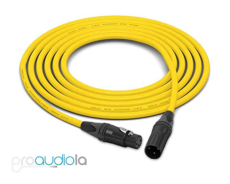Mogami 2549 Cable | Neutrik Gold XLR-F XLR-M | Yellow 50 Feet | 50 Ft. | 50' image 1