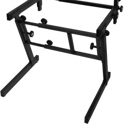 On-Stage KS7365EJ Pro Heavy-Duty Folding-Z Keyboard Stand with 2nd Tier,Black image 1