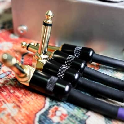 20ft/6m Coiled Guitar Cable Pancake Connector L-S Coil Electric Instrument Cable Curly Instrument Cable Stretchable 1/4 inch Right Angle to Straight(20ft-Black) image 2