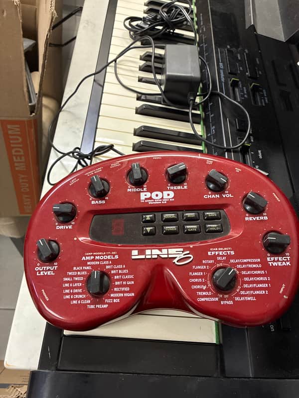 Line6 POD 2.0 from 2000 - Red plastic Multi Effects and Amp Modulator image 1