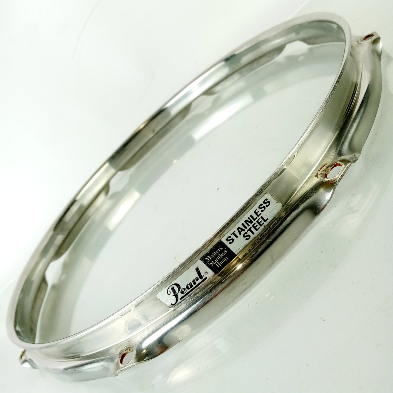 Pearl 12"8Lug Stainless Steel Masters Studio Hoop 2.3mm Tom Drum Batter Rim94-95 — main photograph