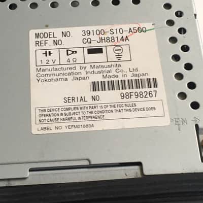 Honda OEM Radio Stereo Receiver Car Vintage Made In Japan 2000 Original Auto Part Rare Model No. 39100-S10-A500 CD Player image 2