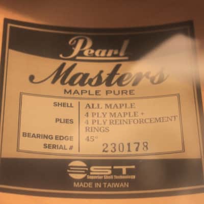 Pearl Masters Maple Pure 4pcs Black Oyster Swirl Drum Set (10-12-16-22) - New! image 9