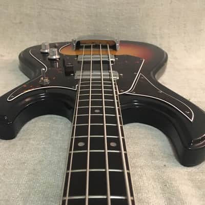 National EG467-2B / Silvertone 1490 Electric Bass 1960's Sunburst Japan + Case Super Clean! image 7