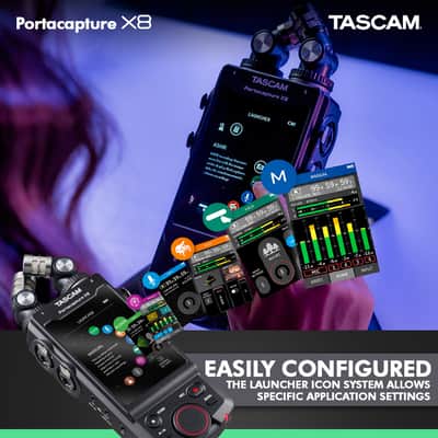 Tascam Portacapture X8 Multitrack Handheld Adaptive Recorder 6-Input / 6-Track, for Interviews, Podcasting, and more, comes with a Deluxe Accessories Bundle image 7