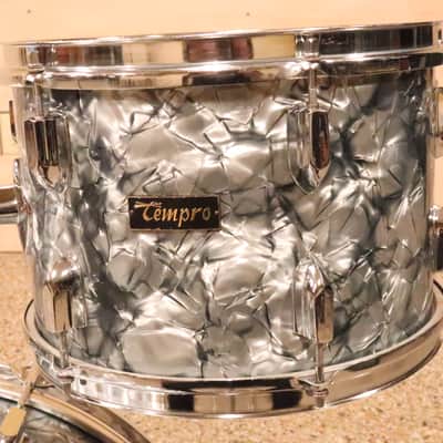 Tempro 3pc Drum Kit Set Black Pearl Vintage 1970's MIJ image 5