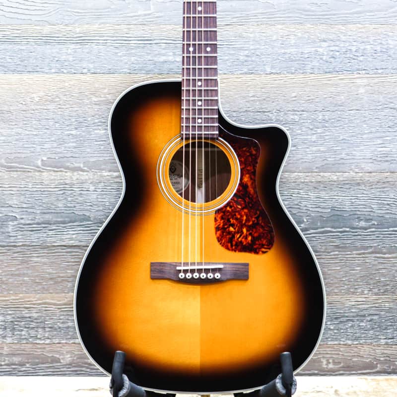 Guild OM-140CE Antique Burst Spruce Top Orchestra Cutaway Acoustic Electric Guitar image 1