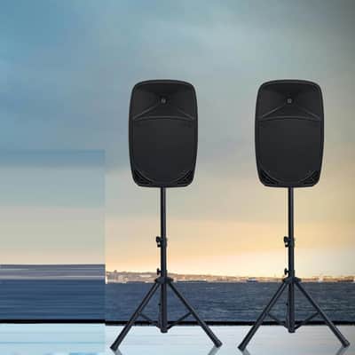 12inch PA Speaker System, 1000W High Powered Bluetooth Compatible Active + Passive Pair Outdoor Sound Speakers, Outdoor Karaoke Machine，FM Radio, Remote Control, 2 Speaker Stand, Supports SD Card/USB image 3