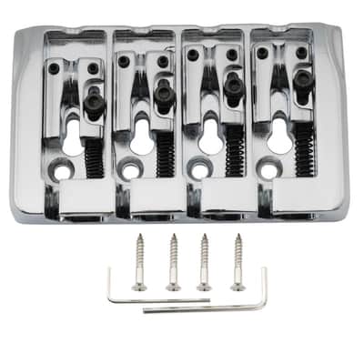 19mm String Spacing Locking Saddles Hard Zinc 4-String Bass Bridge image 4