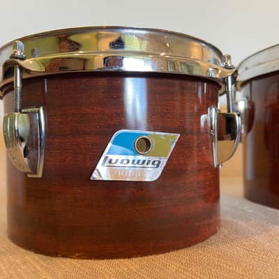 Ludwig Concert Toms 8/10/12 Mahogany Cortex image 3