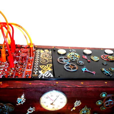 Synth Portal Steampunk Modular Powered Synthesizer-no modules 2025 - Wood/black & bronze image 23