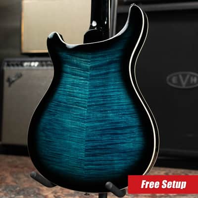 PRS SE Hollowbody II Piezo Electric Guitar - Peacock Blue Smokeburst with Gig Bag image 2