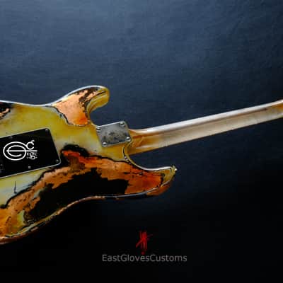 Fender Stratocaster Yellow/Copper Hot Lava Super Heavy Aged Relic by East Gloves Customs image 19