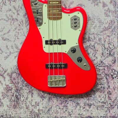 Fender Jaguar Bass Guitar. Crafted In Japan 2006 Red image 4