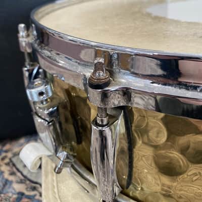 Gretsch Hammered Brass 5x14 Snare Drum - Stop Sign Badge image 6