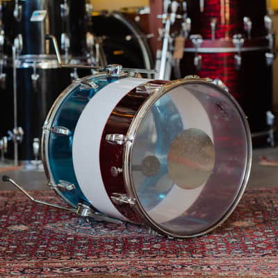 Ludwig 1970s Ludwig Vistalite Kit in Red, White, and Blue - 14x22, 16x16, 8x12 image 15