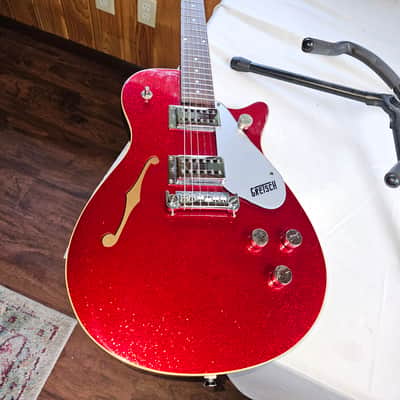 Gretsch G1626 Synchromatic Sparkle Jet with F-Hole 1999 - 2004 - Red Sparkle image 5