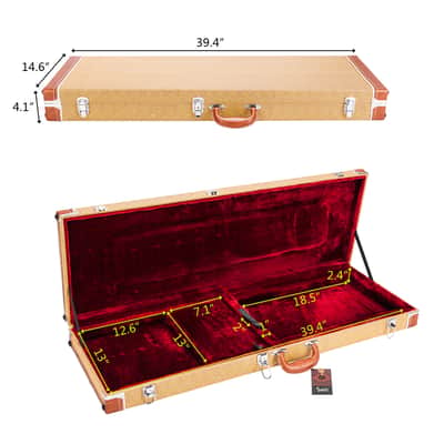 Glarry ST High Grade Electric Guitar Square Hard Case Flat Yellow image 12