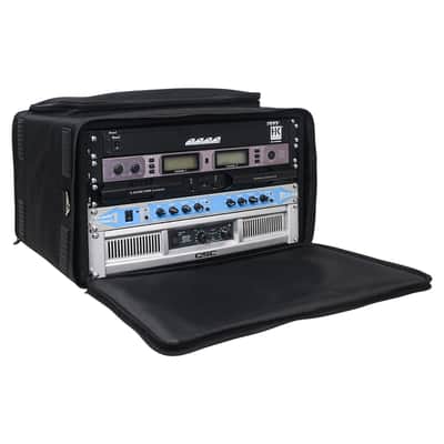 STRB-616B | Portable 6U Soft Rack Bag Case w/ 14" Rackable Depth, Plywood Frame, Padded Nylon, Shoulder Strap, Accessory Pocket image 1