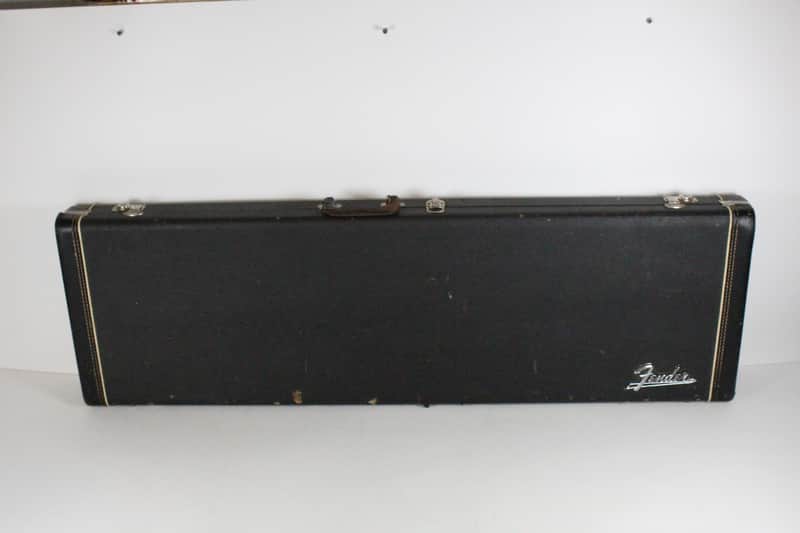1967-1971 Black Fender Jazz Bass Precision Bass Hardshell CASE GREAT Red Interior Cheney England 1968 1969 1970 1972 1975 image 1