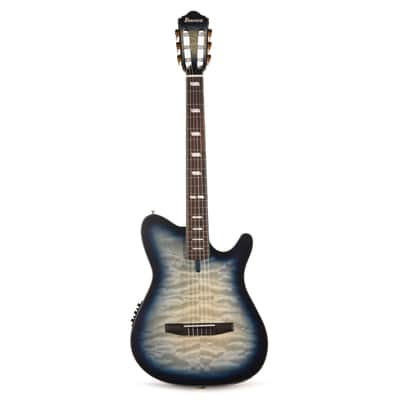 Ibanez FRH20QMNCTL Acoustic Electric Guitar Cosmic Blue Sunburst Low Gloss image 4