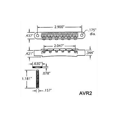 TONEPROS ABR-1 REPLACEMENT TUNE-O-MATIC CHROME image 9