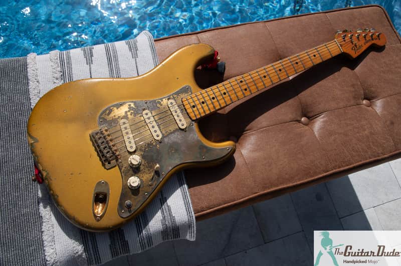 1981 Fender Gold on Gold Dan Smith Strat - Ultimate Road Worn Greenie MOJO Master - Pro Set Up w Perfect Frets/Action/Intonation! image 1