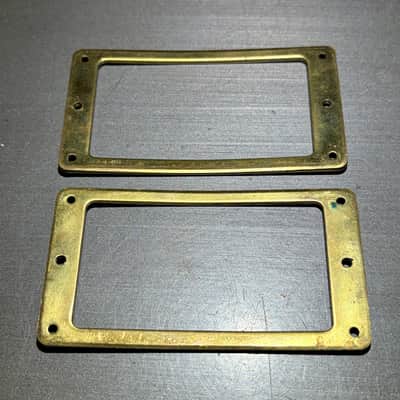 Unbranded Solid Brass Curved Humbucker Pickup Mounting Ring 1970s - Brass image 2