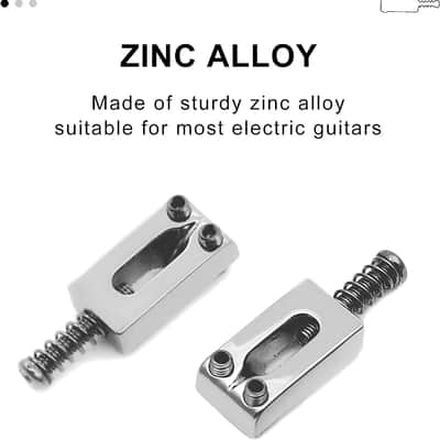 Guitar Bridge Saddle with Spring Screws Wrench Tremolo for Fender Strat Stratocaster Tele Telecaster Electric Guitar Replacement Parts Accessories 6Pcs Bridge Saddles(Chrome) image 2