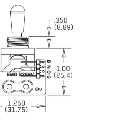 EMG 3 POS CHROME GIBSON STYLE TOGGLE 3 WAY 3 POSITION SWITCH IVORY TIP B289 ( TIP SCRATCHES ) image 4