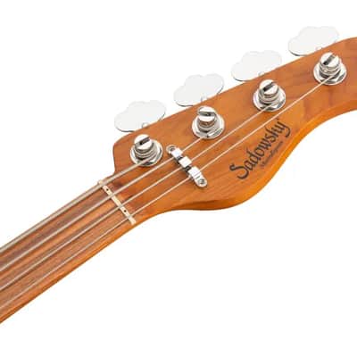 Sadowsky MetroExpress 21-Fret Vintage J/J Bass, Morado Fingerboard, Fretless, 4-String - Solid Black High Polish image 7