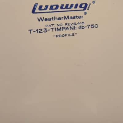 Ludwig RARE, Vintage 25" WeatherMaster T-123-TIMPANI "Profile series "60s-70s  - White 🤍 image 2