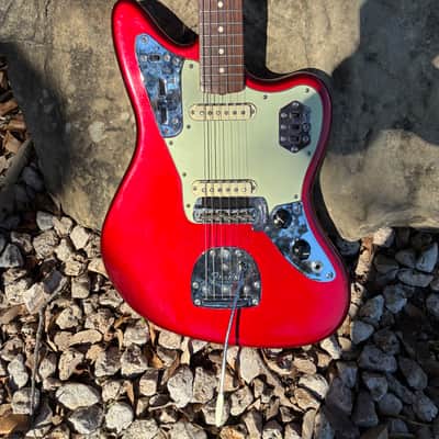 Greg Koch Fender matching head stock American Vintage '62 'Thin Skin' Jaguar 2007 - 2008 - Candy Apple Red AVRI image 20