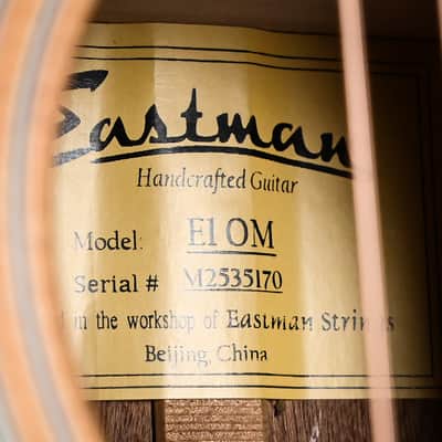 Eastman E1 OM Acoustic Guitar (M2535170) image 14