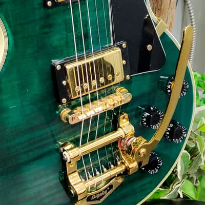 Gibson Les Paul Custom in Translucent Green w/ Bigsby, Gold Hardware & Original Case image 6