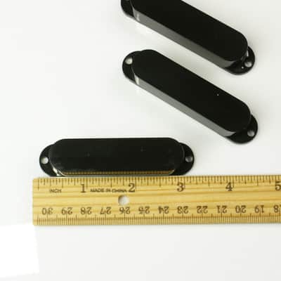 Replacement Strat Style Single Coil Guitar Pickup Cover Set ,No holes /Black image 4