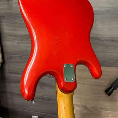 1965 Magnatone Tornado X-15 Red Sparkle Electric Guitar with Hard Case #2687 image 20
