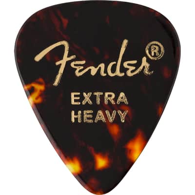 Fender Classic Celluloid 351 Shape Guitar Picks, Extra Heavy, Tortoise Shell, 12-Pack image 1