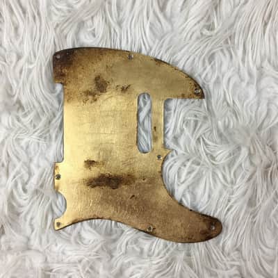 Pickguard Fender Telecaster style GOLD LEAF metallic RELIC scratchplate S vintage aged image 2