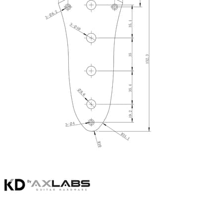 KD By AxLabs Steel J-Bass Style Control Plate, 4-Hole Deluxe - Chrome image 2